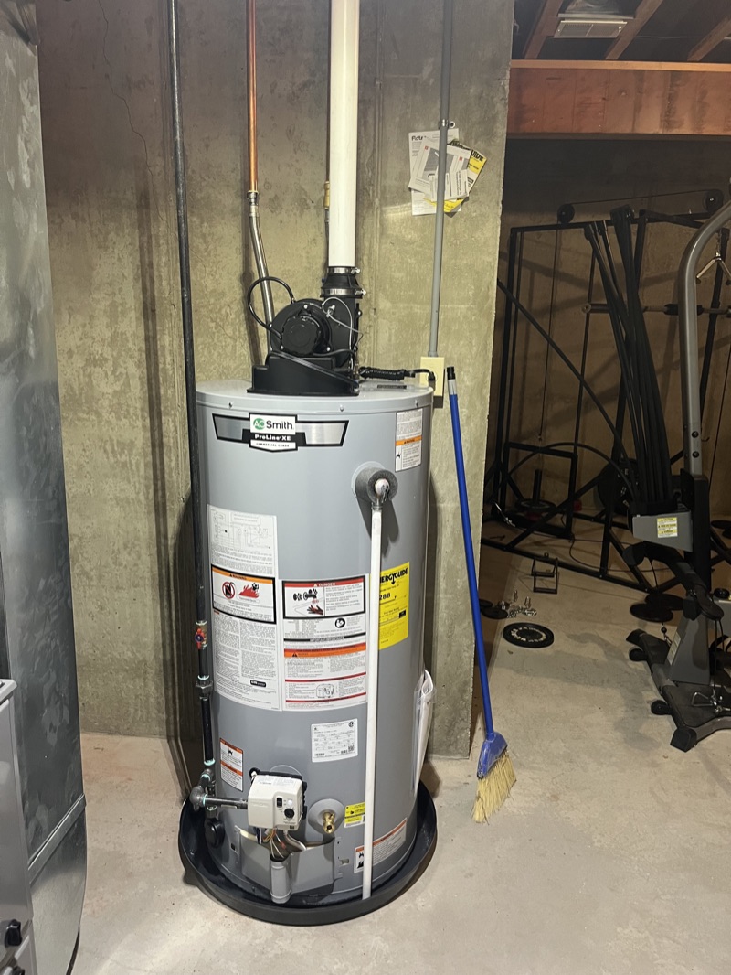 Power vent water heater upgrade installed by Houts HVAC